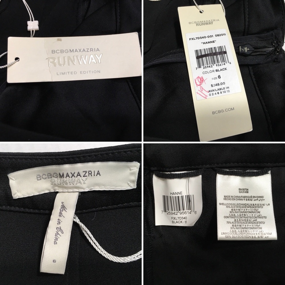 New BCBGMaxazaria Runway Hanne Short SZ 6 Black D - Picture 8 of 8
